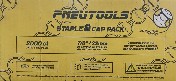 7/8" Plastic Cap Staple Pack - 2000ct - Image 2
